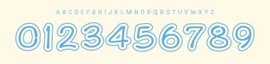 Handdrawn Number and Letter Font, Fun Doodle Alphabet çocuk kitapları, okul posterleri, doğum günü davetiyeleri, kapüşon ve forma logosu, spor takımlarının numaraları. Çocuklar sportif tipografik tasarım. Vektör tipi.