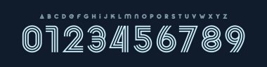 Taslak deco tipografi, çizgili monolin yazı tipi, modern doğrusal alfabe, retro logo yazı tipi, geometrik çizim numaraları, butik moda markalaşması, editoryal manşet harfleri. Vektör tipi