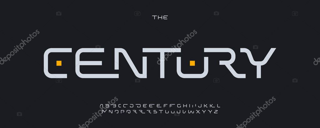 Futuristic display font, modern geometric letters with alternates, new century alphabet for tech, UI, AI branding, digital interface, sci-fi project, esport, innovative product logo. Vector typeset.