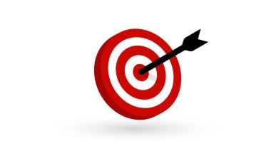 Pazarlama, Strateji ve Hedef Başarı Konsepti Arrow Vuruş Merkezi ile İş Hedefi. Sunumlar ve Bilgi Grafikleri için ideal. Vektör İllüstrasyonu