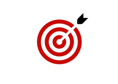 Hedef Arrow Vuruş Merkezi İş, Pazarlama, Hedef Başarı ve Strateji Konsepti. Sunumlar ve Infographics için mükemmel. Vektör İllüstrasyonu