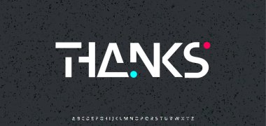 Abone olduğunuz için teşekkürler, tekno-yapay zeka tarzında fütürist dijital metin. Scifi, logo, manşet ve EDM tasarımı için soyut geometrik formlarla tipografiye ilham verdi. Vektör illüstrasyonu