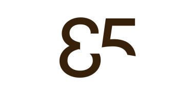 Modern Kesme Tarzı 'nda 85 Numaralı Minimalist, Yaratıcı Tasarım, Doğum Günü, Yıldönümü, Poster veya Logo Kullanımı için Kalın Soyut Yazı tipi. Vektör İllüstrasyonu