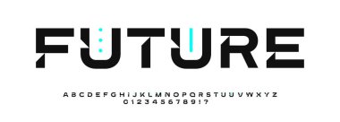 Geniş fütüristik sansürsüz yazı tipi kalın geometrik kesitler, minimal bilim-kurgu stili, teknolojik markalaşma için keskin dijital harfler, yapay zeka arayüzleri, sanal UI, modern logolar, temiz ekranlar, güvenli tasarım görselleri