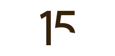Modern Kesme Tarzı 'nda 15 Numaralı Minimalist, Yaratıcı Tasarım, Doğum Günü, Yıldönümü, Poster veya Logo Kullanımı İçin Cesur Soyut Yazı tipi. Vektör İllüstrasyonu