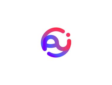 Yapay zeka çevirmeni modern logo, dijital iletişim sistemi, akıllı dil eğitimi. Teknik asistan, sohbet robotu, sanal destek ikonu. Uygulama markalaşması için canlı gradyan döngü logosu. Vektör illüstrasyonu.