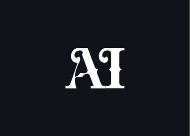 Teknoloji, Chatbot, Sanal Asistan, Sinirsel Ağ, SaaS, İletişim Sisteminin Başlangıcı ve Otomatikleşme için Akıllı Dijital Aracı için AI Logo Retro Monogram Tasarımı. Vektör İllüstrasyonu.