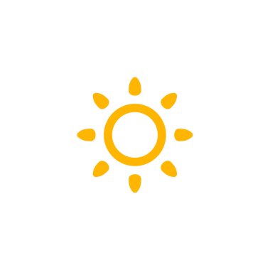 Boho Sun Simgesi Halka Şekli Minimum Şekil. Sabah Sıcaklığı İşareti, Gündönümü teması, Kavurucu Hava Sembolleri ve Moda Boho Arayüzleri için harika. Vektör İllüstrasyonu