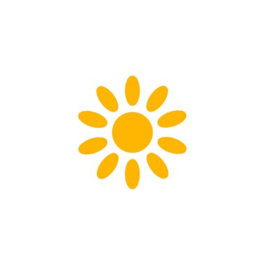 Çiçekli Sunny Icon. Yaz tatilleri, temmuz sıcağı, haziran tatilleri, aile seyahatleri ve çocukların yaz tatilleri için harika temalar. Sıcak ve neşeli bir his. Vektör İllüstrasyonu