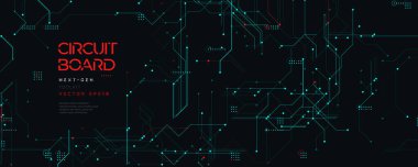 Karanlık BG 'de Parlayan Teknoloji Hatları ve Dijital Veri Bağlantıları ile Geleceğin Mikro Devre Arkaplanı. Hightech Siber Ağ Şablonu. Mikro İşlem Kavramı ve Siber Uzay. Vektör İllüstrasyonu.