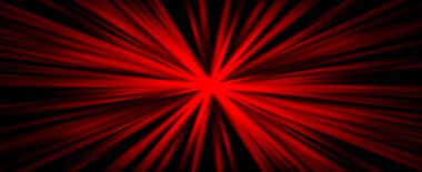 Patlayıcı kırmızı ışık ışınları, yayılan çizgiler patlama etkisi. Güneş patlaması ışınları, hız sporu için dinamik kırmızı çizgiler, sıcak hava, bilim kurgu ve teknoloji, çizgi roman sanatı. Vektör illüstrasyonu.