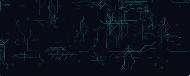 Devre Arkaplanı. Parlak Çizgiler ve Veri Yollarıyla Soyut Sinir Sistemi. Geleceğin teknolojisi, yapay zeka arayüzleri ve Siber Projeler için ideal. Vektör İllüstrasyonu