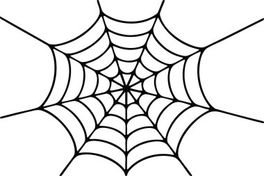 Çizgi film stilinde Örümcek Ağı, Çocuklar için Korkunç Dekorasyon Posteri, Tebrik Kartı, Parti Tasarım Davetiyesi, Ürkütücü Çıkartma. Vektör İllüstrasyonu