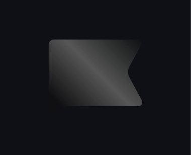 Original Pennant Badge Sticker Label In Dark Grey Holograph Gradient Style. Glossy Metallic Icon Logo Seal For Branding, Promo, Ecommerce UI, Shop Product Advertising. Vector Illustration.