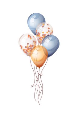 Mutlu yıllar balonlu doğum günü kartı