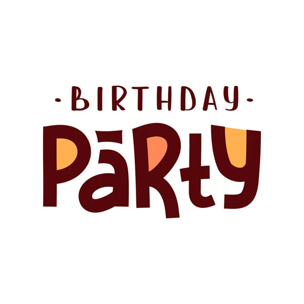 Birthday Party Lettering Illustration — Stock Vector