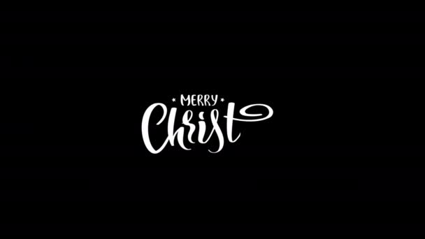 Merry Christmas Handwritten Lettering Black White Red Backgrounds Animation Video — Stock Video