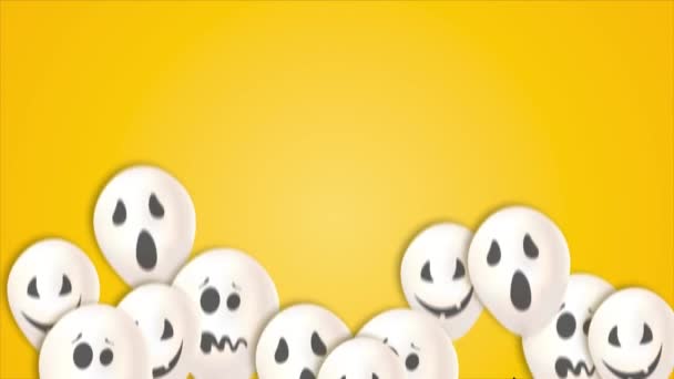 Bonne Carte Vidéo Halloween Avec Des Ballons Fantômes Des Chauves — Video