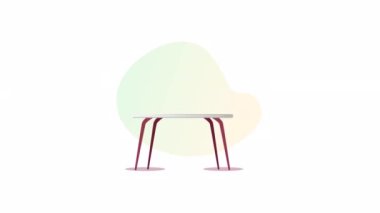 Masada dizüstü bilgisayarla çalışan bir kadın. Serbest çalışma, evde çalışma, online iş, ofis, işyeri, e-öğrenme konsepti. Canlandırma videosu. 