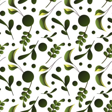 Elle çizilmiş yapraklarla kusursuz desen. vektör illüstrasyonu