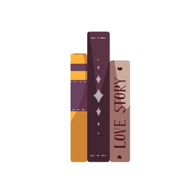 Stack of books. Bookstore, bookshop, library, book lover, bibliophile, education concept. Isolated vector illustration for poster, banner, website.