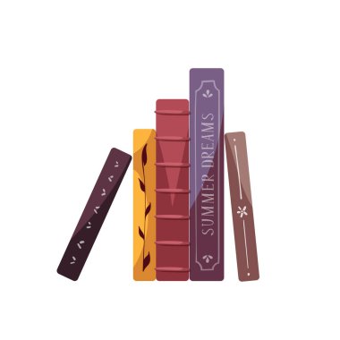 Stack of books. Bookstore, bookshop, library, book lover, bibliophile, education concept. Isolated vector illustration for poster, banner, website.