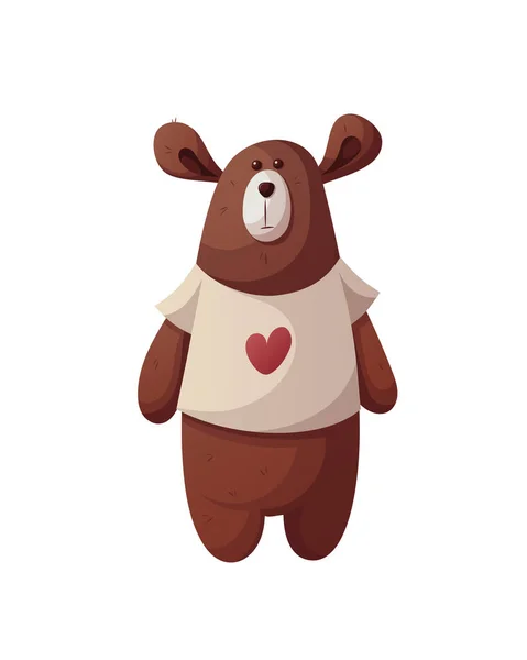 Teddybär Kinderspielzeug Kinderladen Spielen Kindheitskonzept Isolierte Vektorillustration — Stockvektor