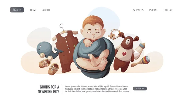 신생아 아기돌보기 아기돌보기 아기돌보기 시절의 포스터 사이트를 — 스톡 벡터