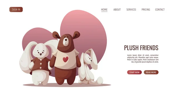 Teddy Bear Plush Bunnies Children Toys Kid Shop Playing Childhood — Stock Vector