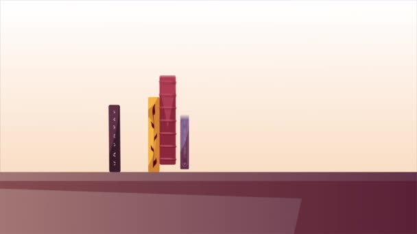 Animação Estante Livraria Animada Pode Ser Usado Para Apresentação — Vídeo de Stock