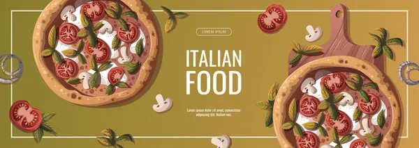 Pizza Italiana Comida Italiana Ilustração Vetorial Ilustrações De Stock Royalty-Free
