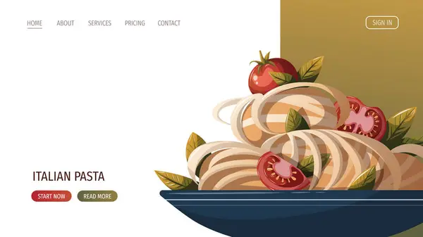 Italienische Küche Webseite Pasta Vektorgrafiken