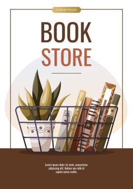 kitapçı broşürü vektör çizimi