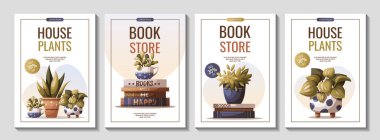 kitapçı broşürü vektör çizimi