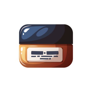 Beyaz arka planda kremalı kavanoz. Güzellik, cilt bakımı, vücut bakımı, kozmetik konsept. İzole vektör illüstrasyonu.