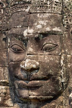 Bayon Tapınağı, Angkor, Siem Reap, Kamboçya, Bayon 'daki dev başkanlar, Angkor kompleksinin içindeki tapınaklardan biri.