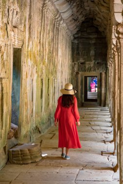 Angkor, Siem Reap, Kamboçya, Ta Phrom Tapınağı. Angkor kompleksinin içindeki tapınaklardan biri.