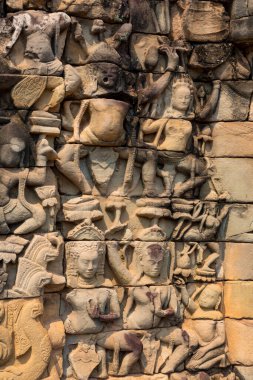 AngkorThom, Siem Reap, Kamboçya, Fil Terası, Antik Angkor Thom şehrinin bir parçası.