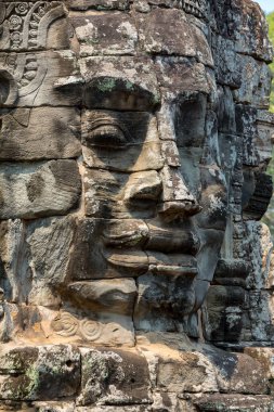 Bayon Tapınağı, Angkor, Siem Reap, Kamboçya, Bayon 'daki dev başkanlar, Angkor kompleksinin içindeki tapınaklardan biri.