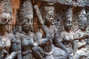 Angkor Thom, Siem Reap, Kamboçya, cüzzamlı kral terasında rahatlama, antik Angkor Thom şehrinin bir parçası.