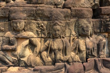 AngkorThom, Siem Reap, Kamboçya, Fil Terası, Antik Angkor Thom şehrinin bir parçası.