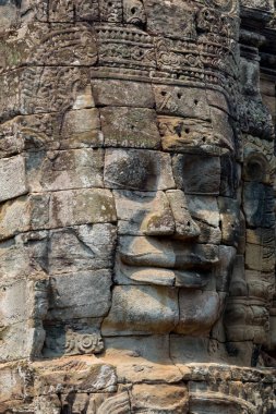 Bayon Tapınağı, Angkor, Siem Reap, Kamboçya, Bayon 'daki dev başkanlar, Angkor kompleksinin içindeki tapınaklardan biri.