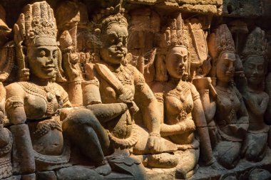 Angkor Thom, Siem Reap, Kamboçya, cüzzamlı kral terasında rahatlama, antik Angkor Thom şehrinin bir parçası.