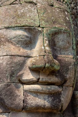 Bayon Tapınağı, Angkor, Siem Reap, Kamboçya, Bayon 'daki dev başkanlar, Angkor kompleksinin içindeki tapınaklardan biri.