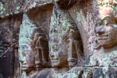 Angkor Thom, Siem Reap, Kamboçya, cüzzamlı kral terasında rahatlama, antik Angkor Thom şehrinin bir parçası.
