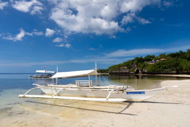 Filipinler Adası Plajı, Bangka Seyahat Botları, Camotes, Filipinler