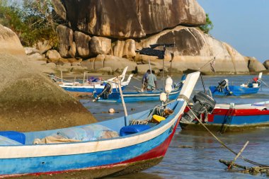 Kampung Nelayan Penang Malezya 2 Nisan 2018 Kampung Nelayan 'da balıkçı tekneleri