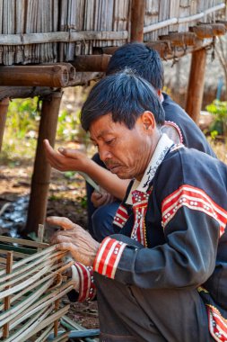 Hill Kabileleri, Chiang Rai, Tayland - 23 Ocak 2007: Lahu Tepesi Kabilesi Erkekleri.