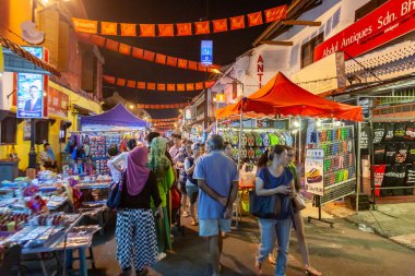 Malacca, Malezya - 23 Şubat 2014: Jonker Caddesi        