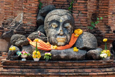 Wat Worachet Tharam 'daki Buda heykeli Ayutthaya, Tayland